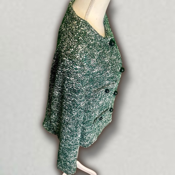 NWOT Mango Tweed Jacket with Buttons in Green & Black Women’s Plus Size 2XL - Picture 14 of 16